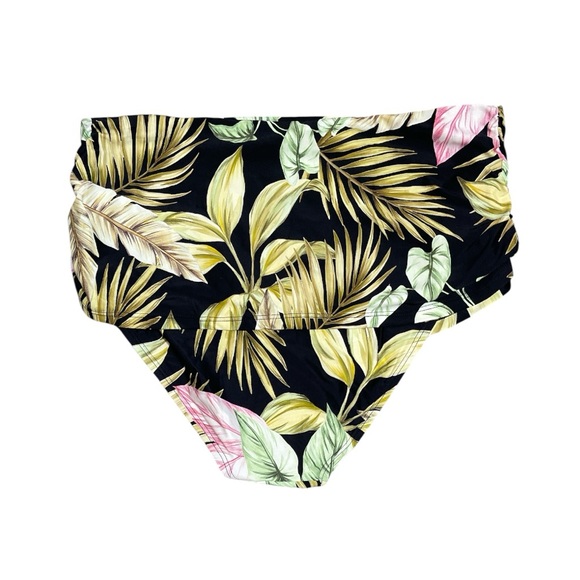 Lands’ End Tropical High Waist Fold Over Swim Bottoms NWT Size M - Picture 2 of 3